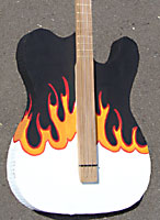 Rock guitar decorated with tempra paint
